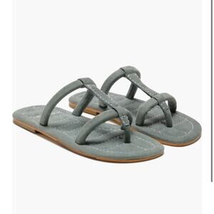 Free People Suede Strap Hadden Sandal  Stormy Sea Blue Gray